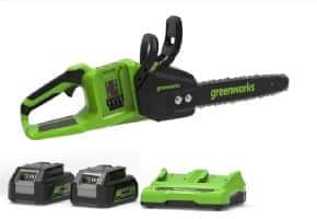 מסור שרשרת ";14+שתי סוללות 4HA (36 ס";מ) ּgreenworks