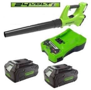 מפוח עלים24V+שתי סוללות4.0AH+מטען greenworks