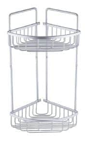 מדף פינתי לאמבטיה דו-קומתי אלומיניום כרום