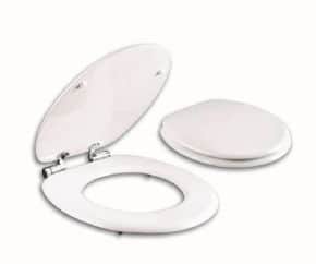 מושב אסלה טריקה שקטה עץ יצוק עם התקנה עילית לבן