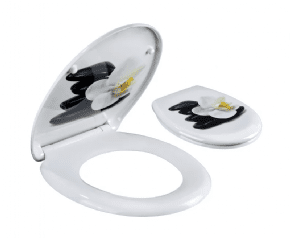 מושב אסלה טריקה שקטה התקנה עילית נחל+פרח לבן