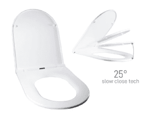 מושב אסלה טריקה שקטה לאסלה ישרה התקנה עילית לבן Ultra