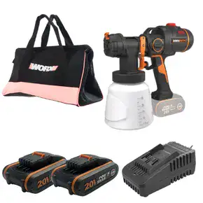 אקדח ריסוס צבע 20V | שתי סוללות 2AH ומטען | WORX | WX020.9