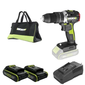 מקדחה 20V | שתי סוללות 2AH ומטען | WORX | WU369.9