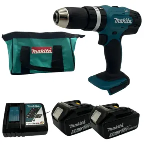 מקדחה 18V | שתי סוללות 5HA ומטען | Makita | DHP453