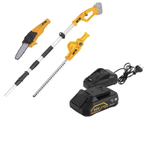 גוזם גדר + מסור שרשרת 20V | סוללה 2Ah ומטען | GPT | TOT048