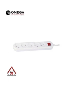 רב שקע כולל מפסק - 5 שקעים