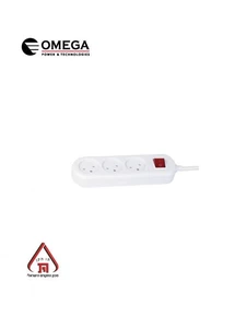 מפסק 1מ''/0.75 3 שקעים OMEGA