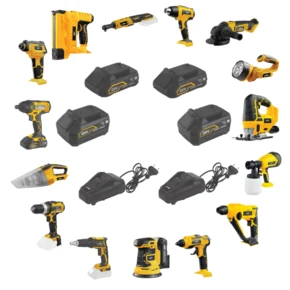 סט 15 כלים | שתי סוללות 2Ah שתי סוללות 4Ah שני מטענים | GPT