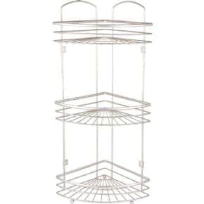 מדף פינתי תלת-קומתי כסוף