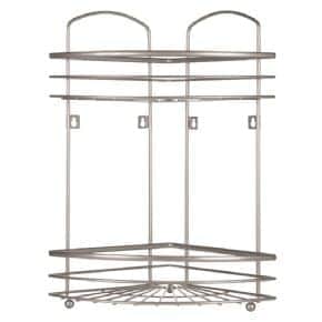 מדף פינתי דו-קומתי כסוף