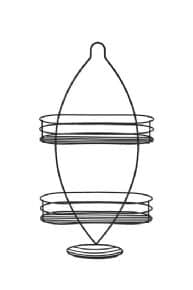 מדף תליה תלת-קומתי שחור