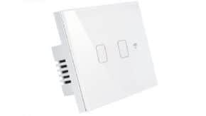 מפסק תאורה לבן 2 מתגים | WF3-SWTC-2G-WH