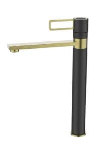 ברז פרח גבוה MATTEO שחור/זהב מוברש